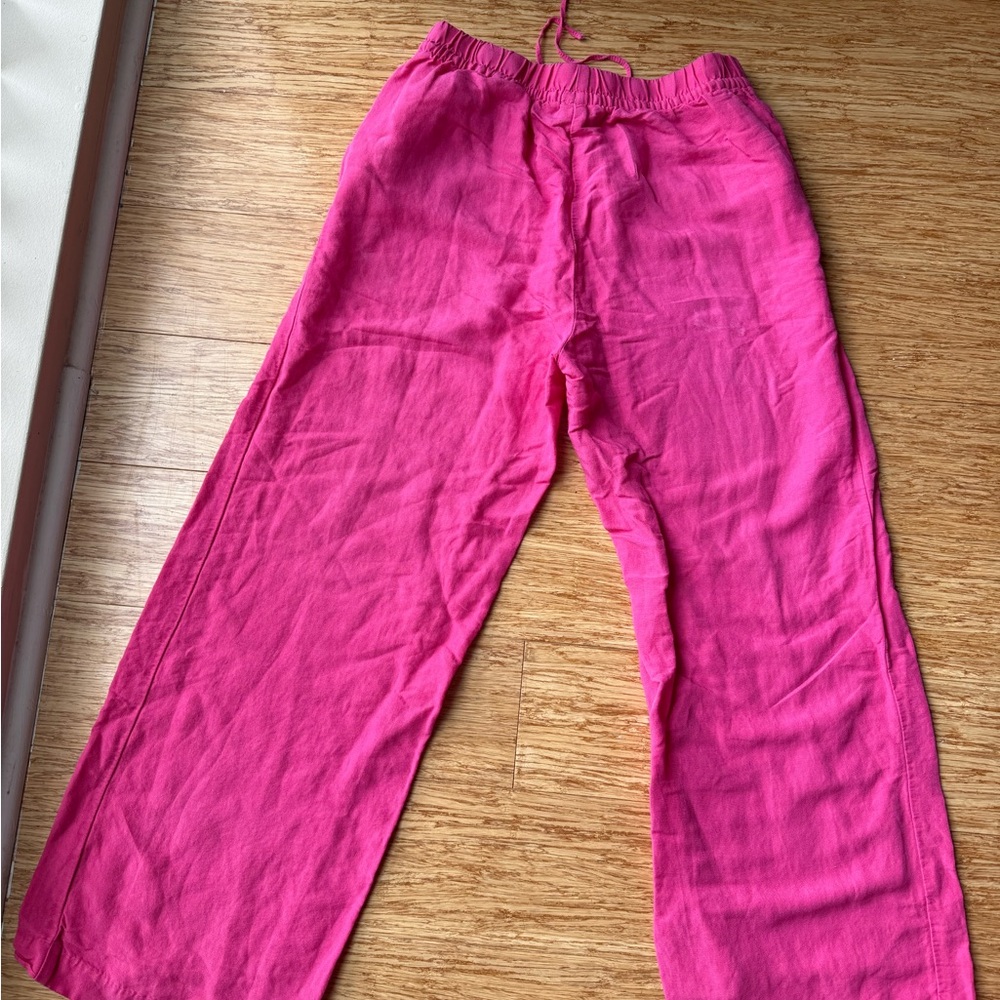 H&M Bright Pink Wide Leg Pants - Picture 2 of 3